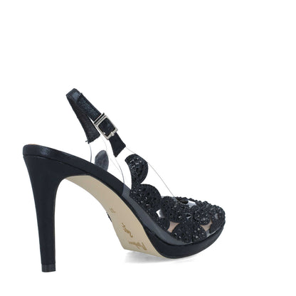 Black Slingback Embellished Heels