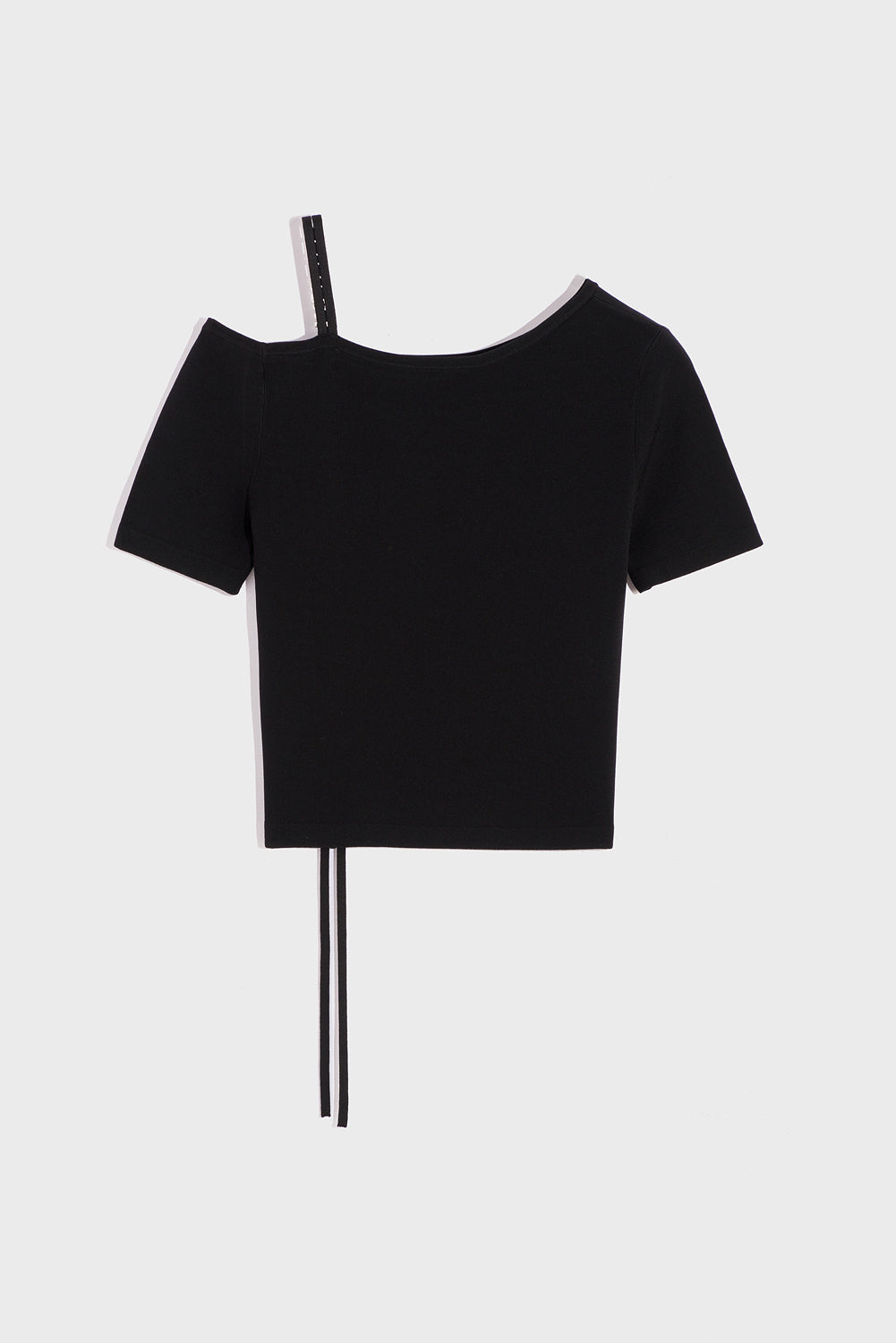 Black T-Shirt Short Sleeve With Side Rouching
