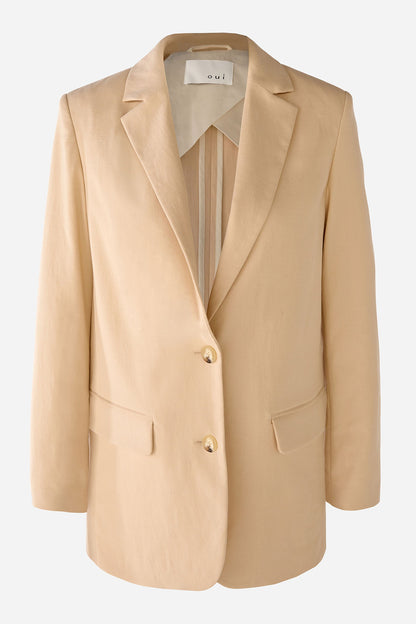 Blazer In A Lightweight Linen-Cotton Blend With Stretch