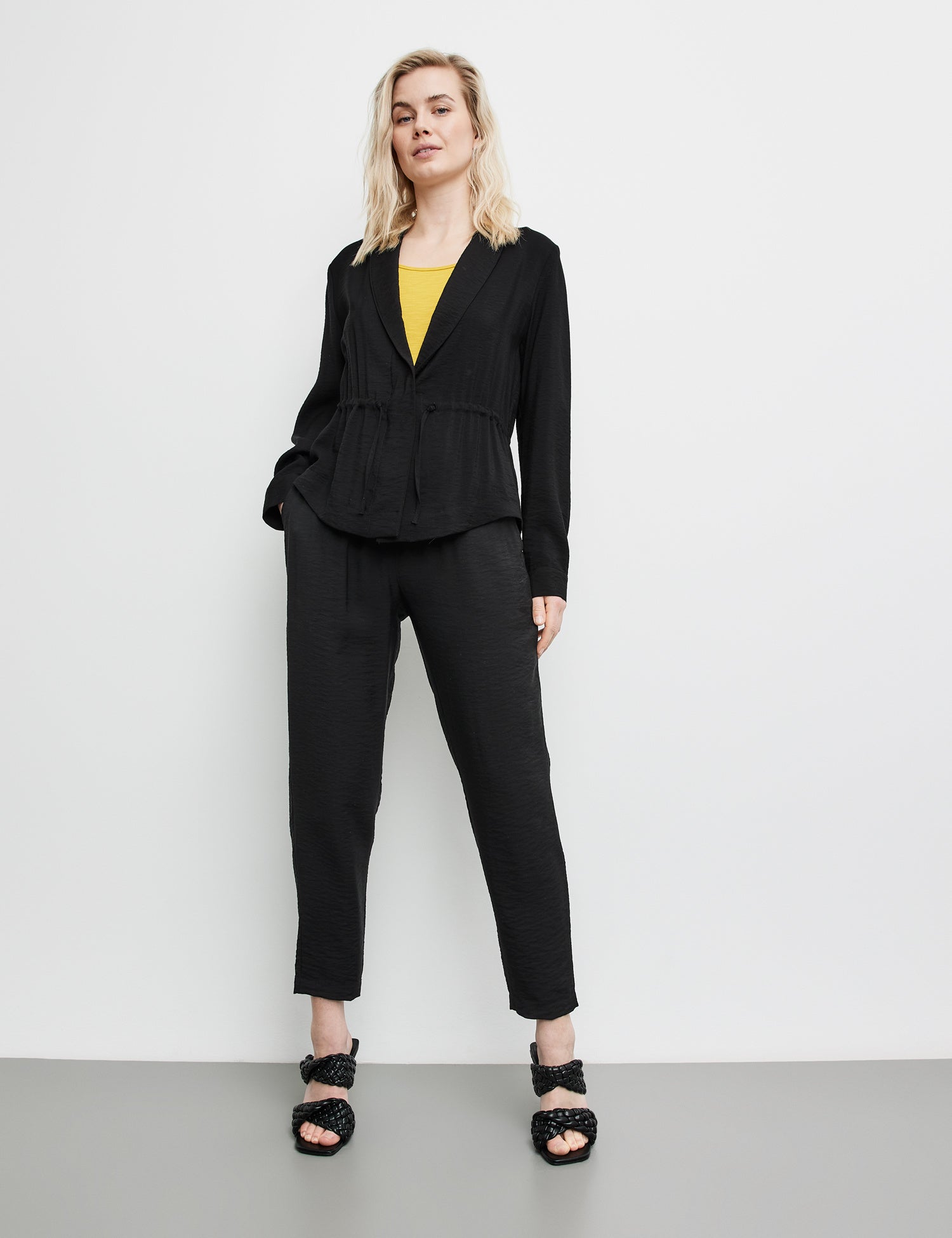 Blazer Jacket With A Drawstring Waist