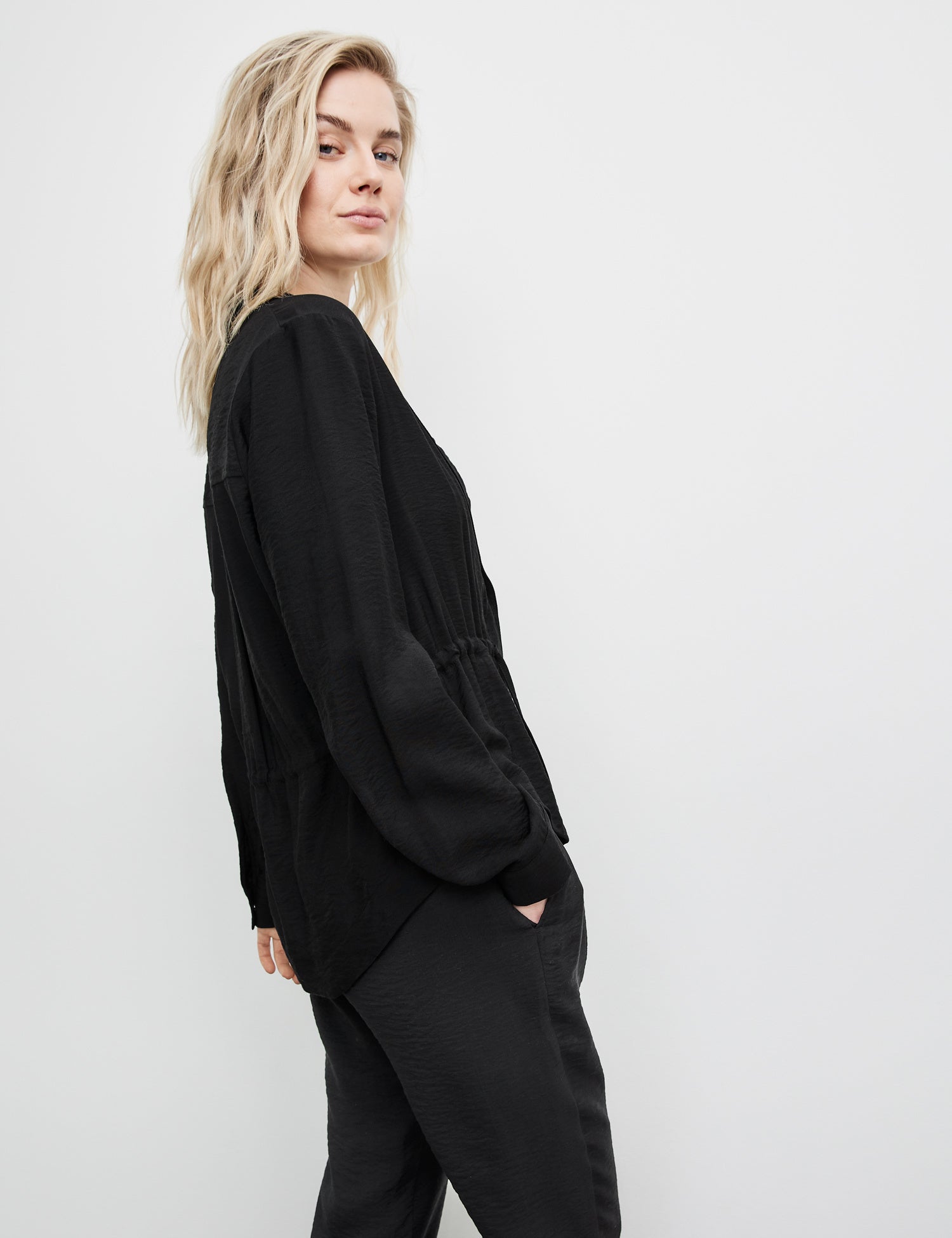 Blazer Jacket With A Drawstring Waist