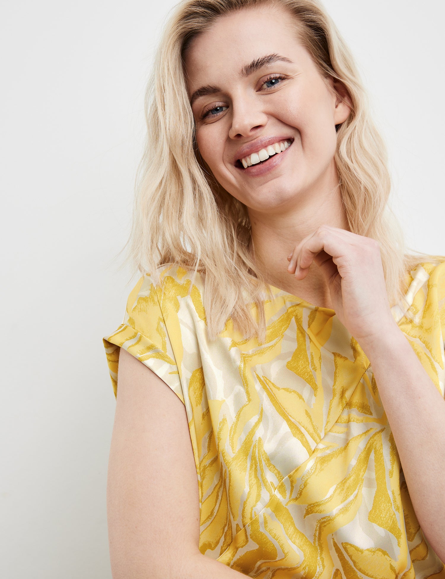 Blouse Top With A Satin Front