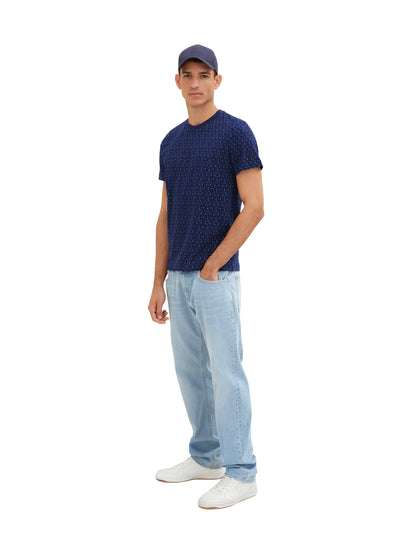 Blue All-Over Print Short Sleeve T-Shirt