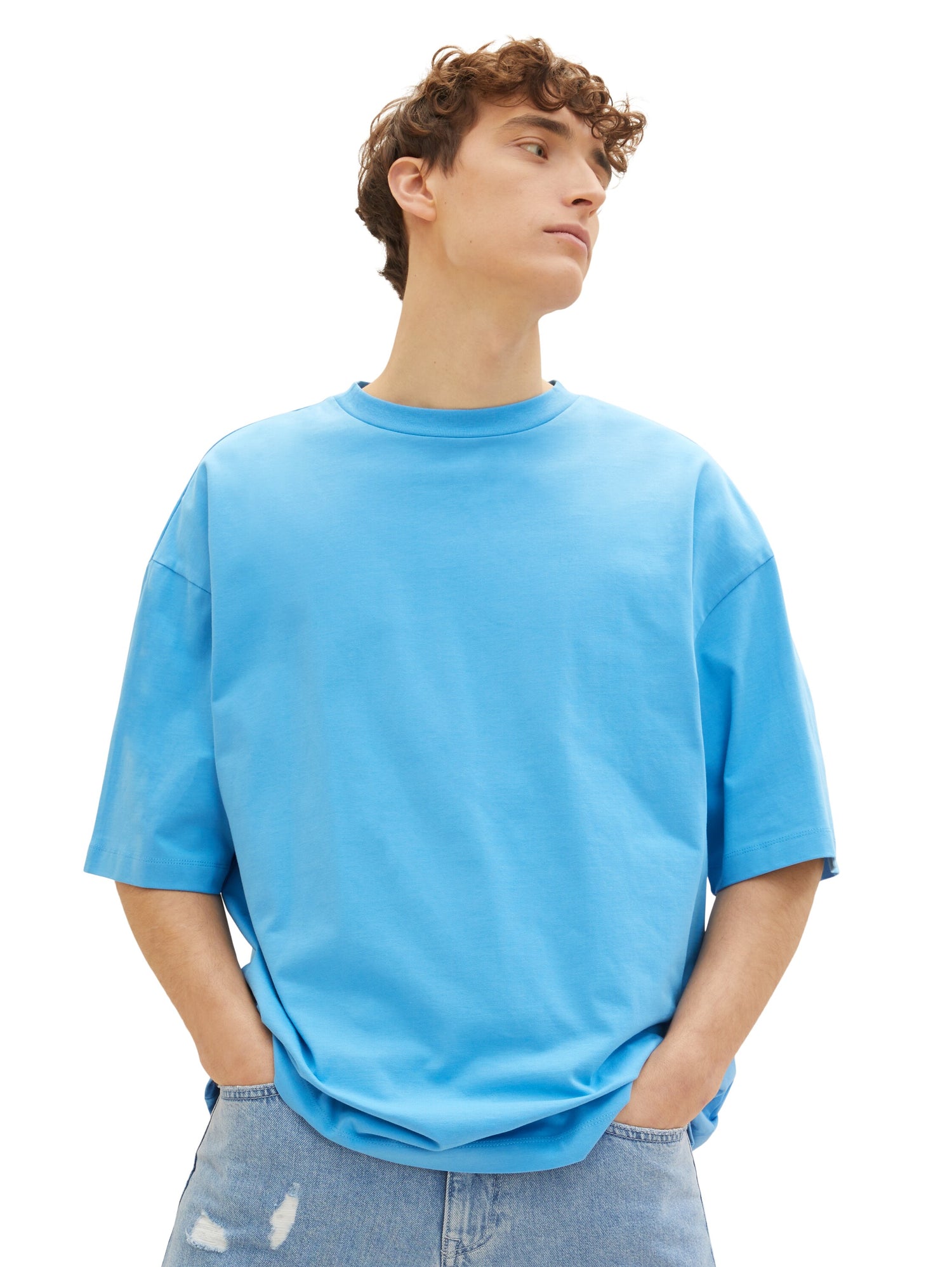 Blue Over-sized Short Sleeve T-Shirt
