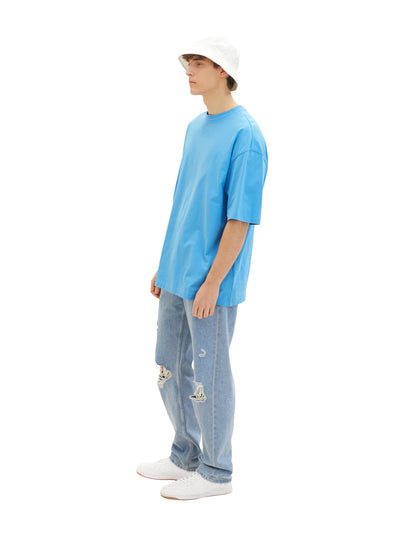 Blue Over-sized Short Sleeve T-Shirt