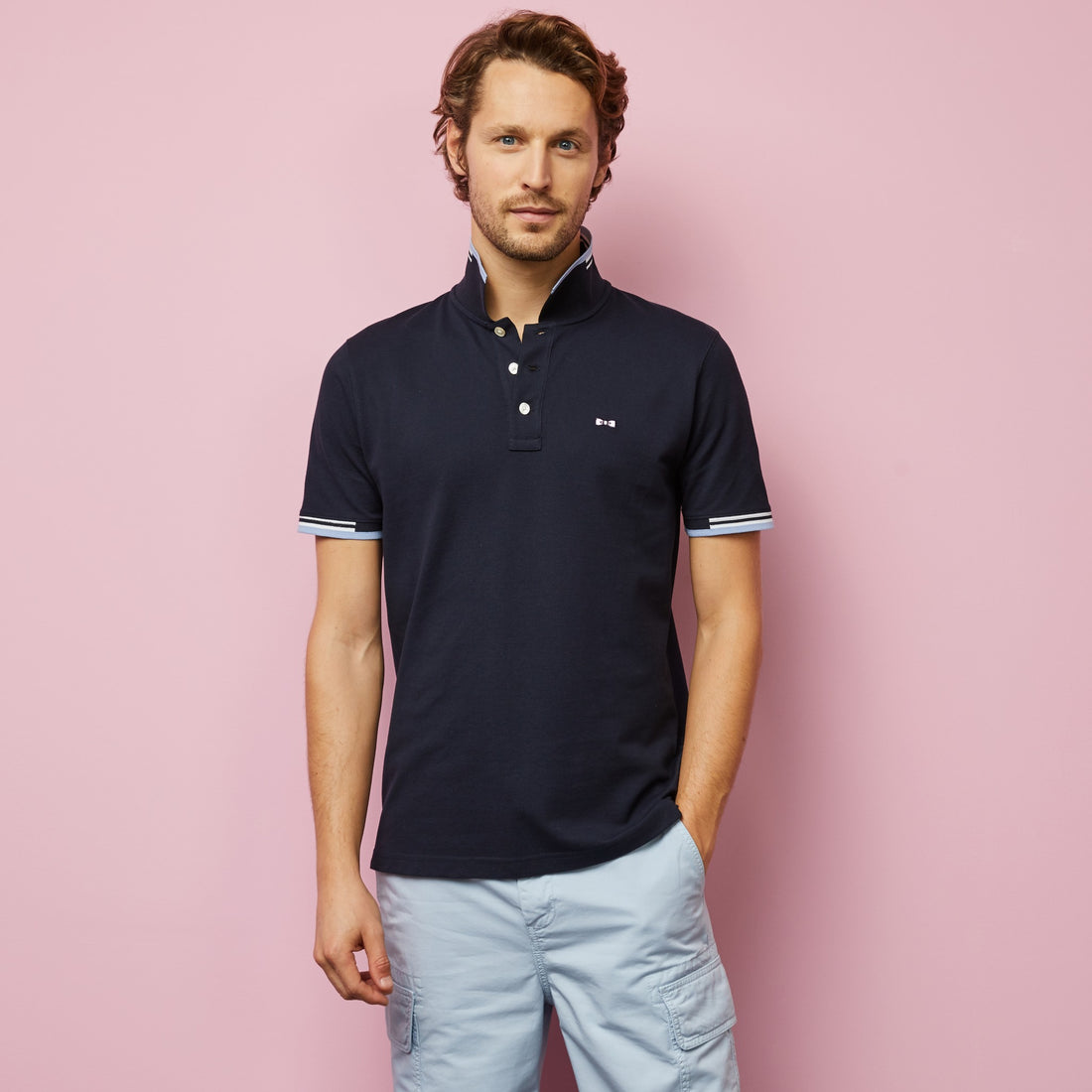 Blue Polo With Contrasting Trims - 02