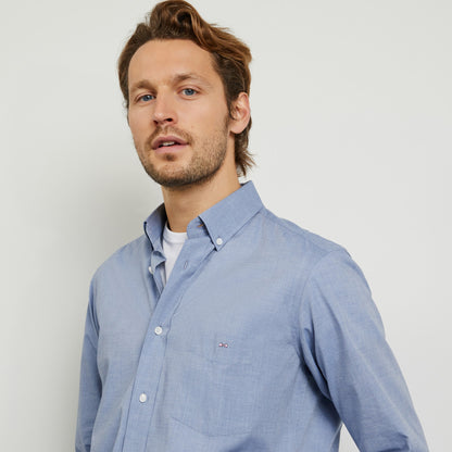 Blue Shirt In Zephyr Cotton - 04