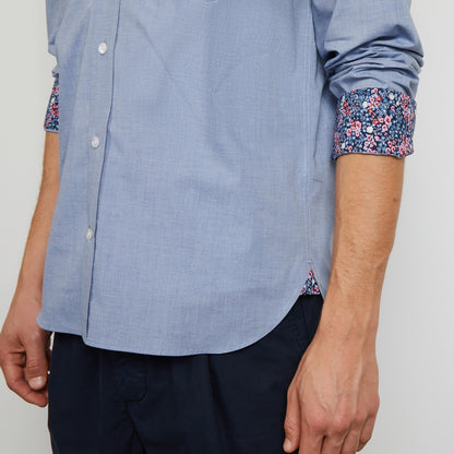 Blue Shirt In Zephyr Cotton - 05