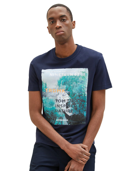 Blue Short Sleeve Graphic T-Shirt