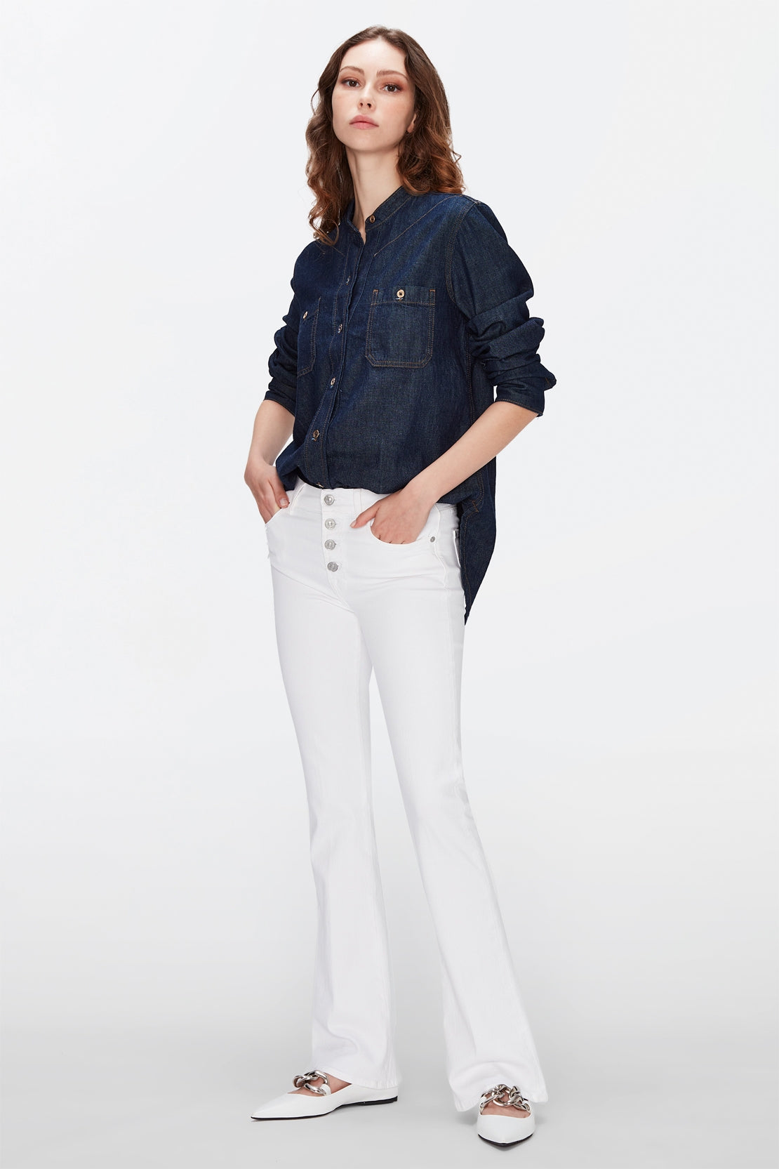 Bootcut Tailorless Optic With Exposed Buttons - BEVAVA