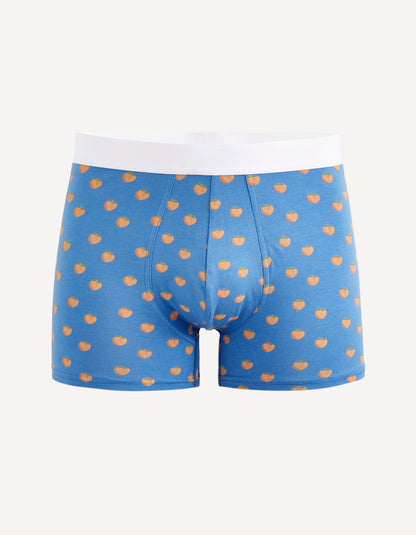 Boxers In Peach Stretch Cotton - Blue - 01