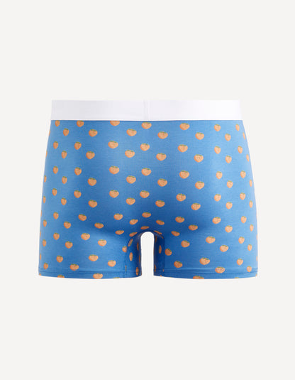 Boxers In Peach Stretch Cotton - Blue - 02