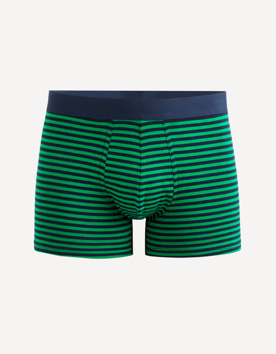 Boxers In Striped Stretch Cotton - Green - 01