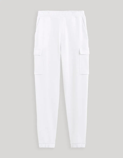 Cargo Jogging Pants 100% Cotton - White - 05