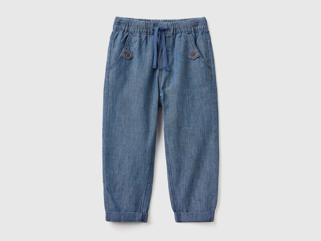 Carrot Fit Trousers In Linen Blend