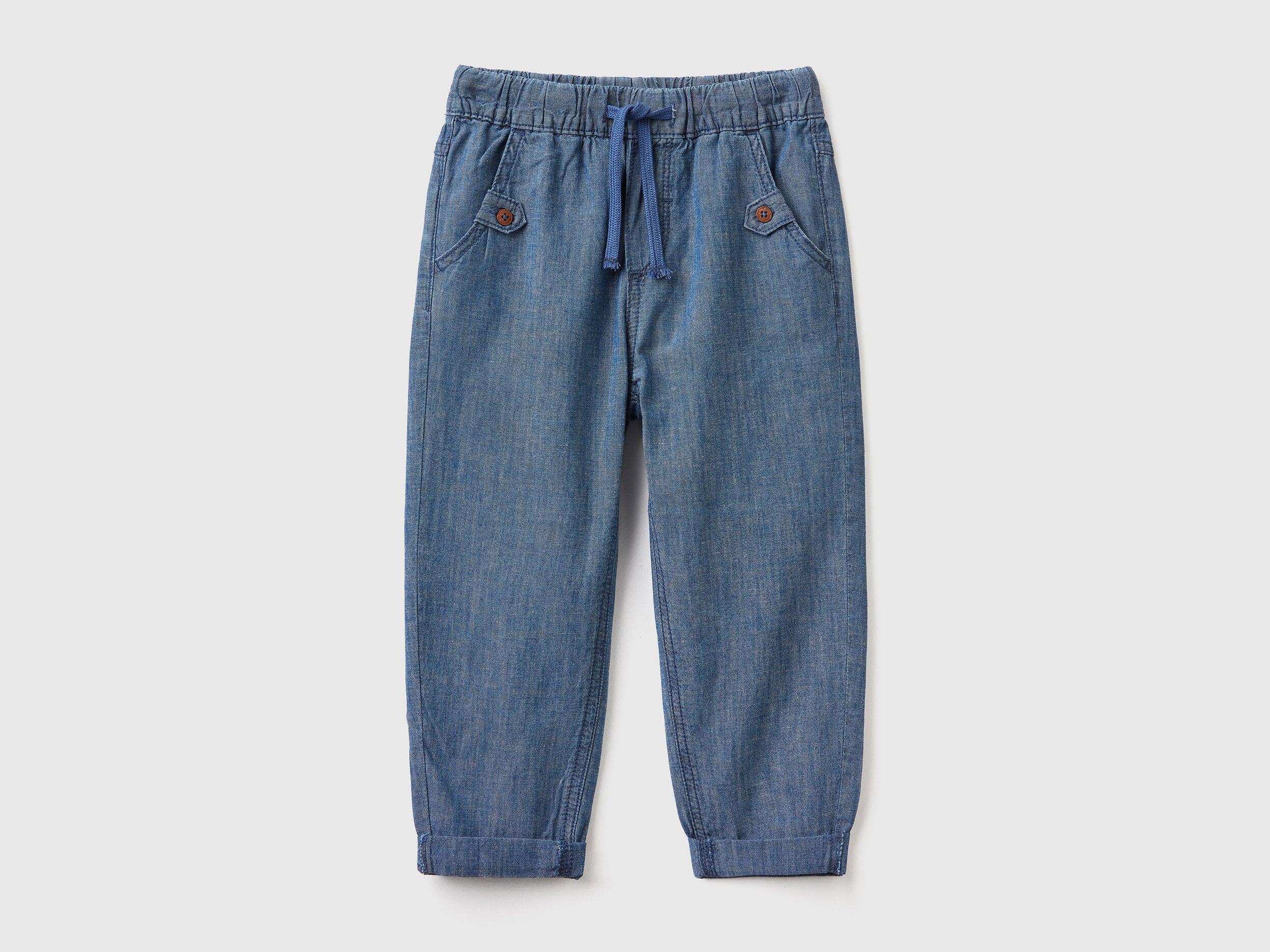 Carrot Fit Trousers In Linen Blend