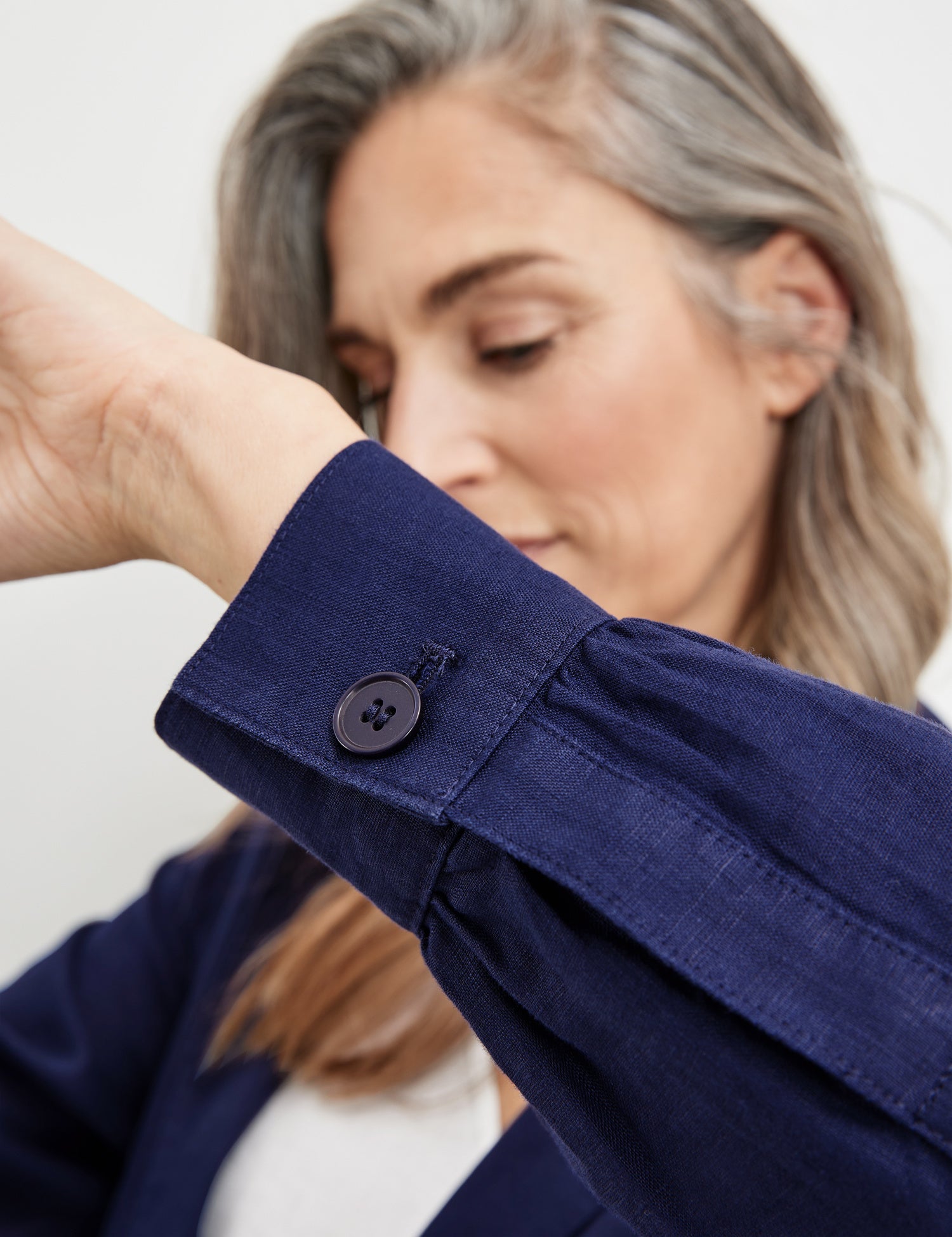 Casual Linen Blazer With A Waistband