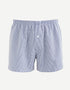 Checked 100% Cotton Poplin Boxer Shorts - Navy - 01