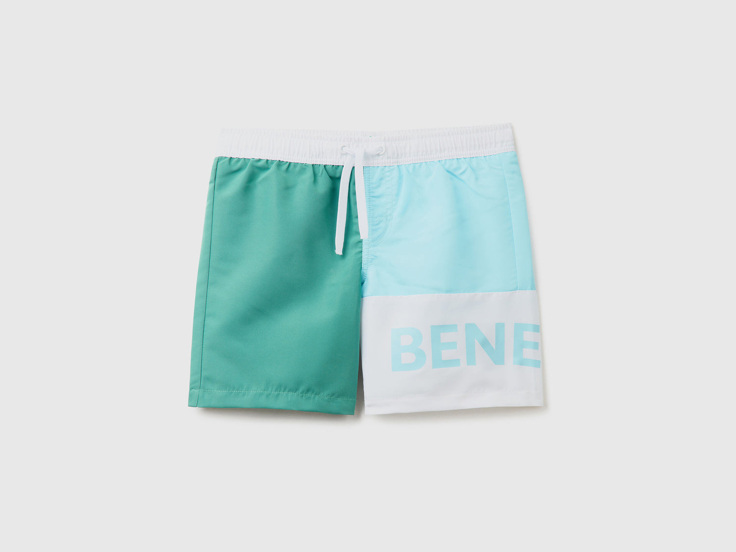 Color Block Swim Trunks With Logo