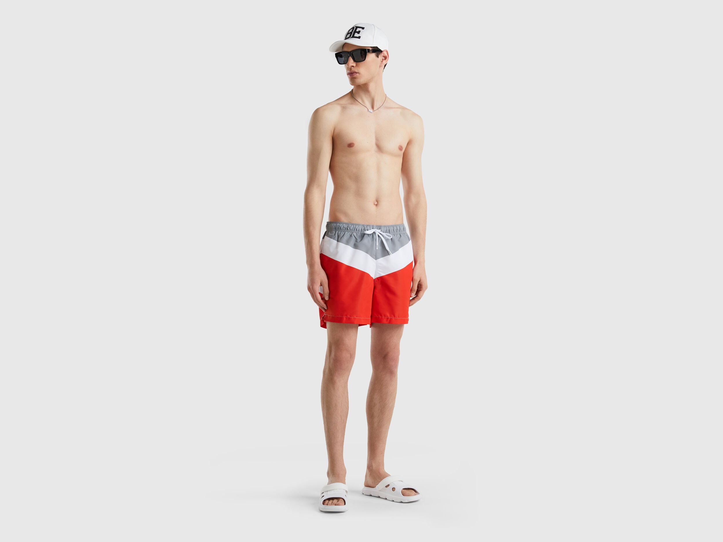 Color Block Swim Trunks - BEVAVA