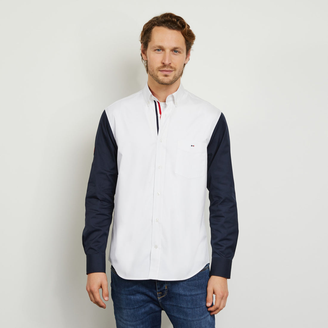 Colour-Block Shirt With France Xv Embroidery - 02