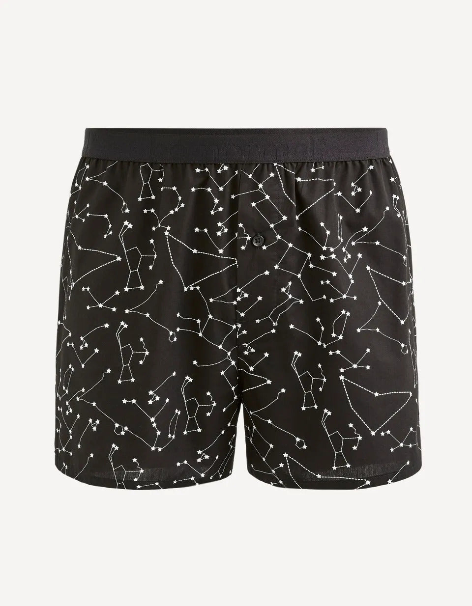 Constellation 100% Cotton Poplin Boxer Shorts - Black - 01