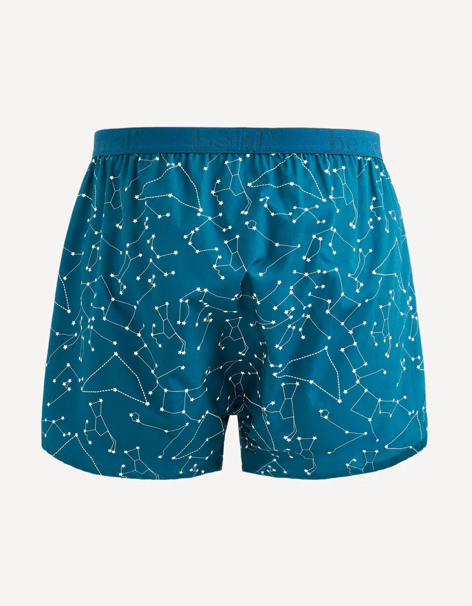 Constellation 100% Cotton Poplin Boxer Shorts - Petrol Blue - 02