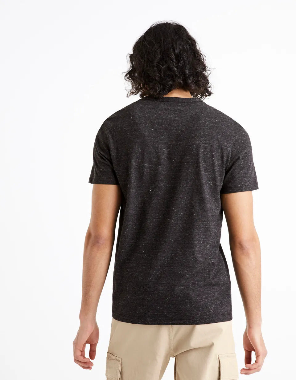 Cotton-Blend Henley Collar T-Shirt - Black - 03