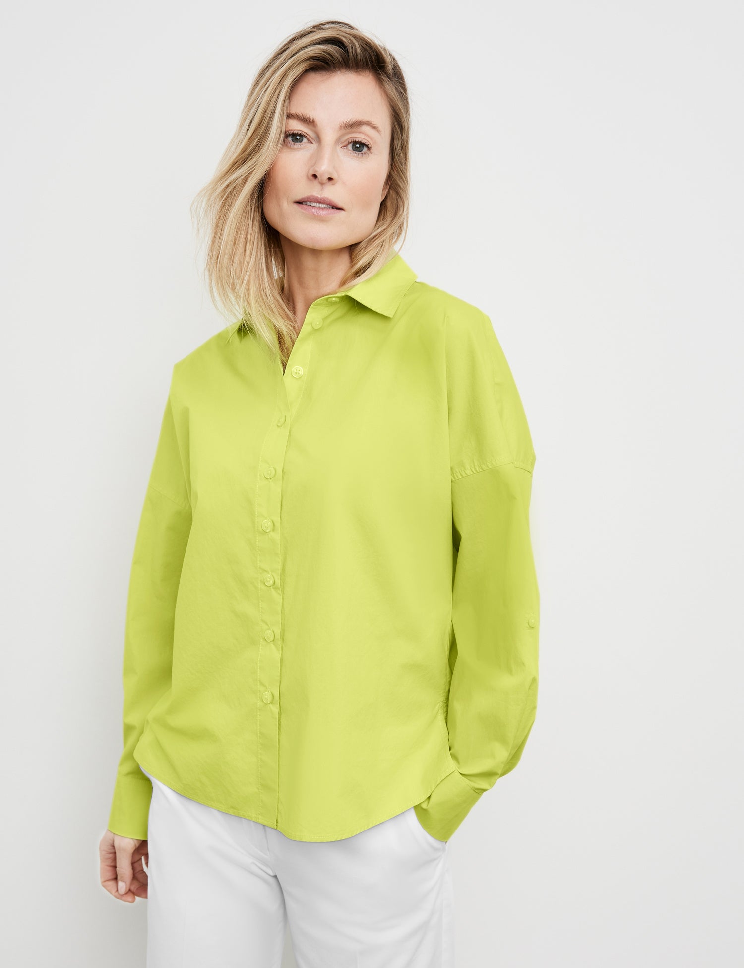 Cotton Blouse With Sleeve Straps