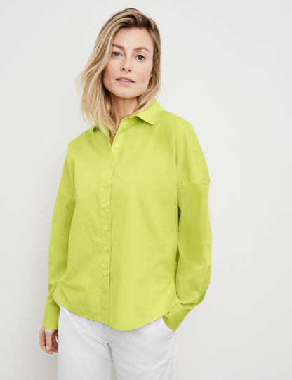 Cotton Blouse With Sleeve Straps