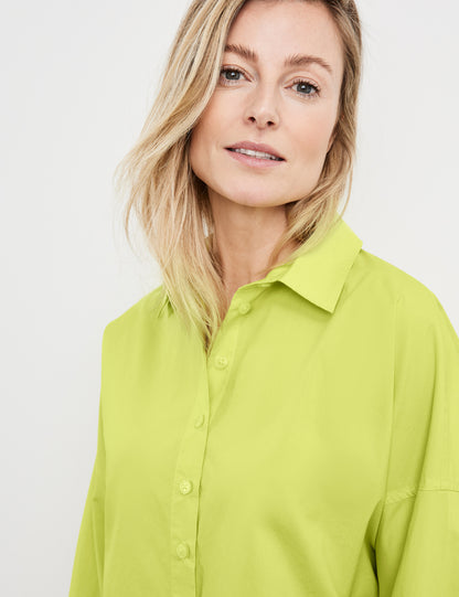 Cotton Blouse With Sleeve Straps