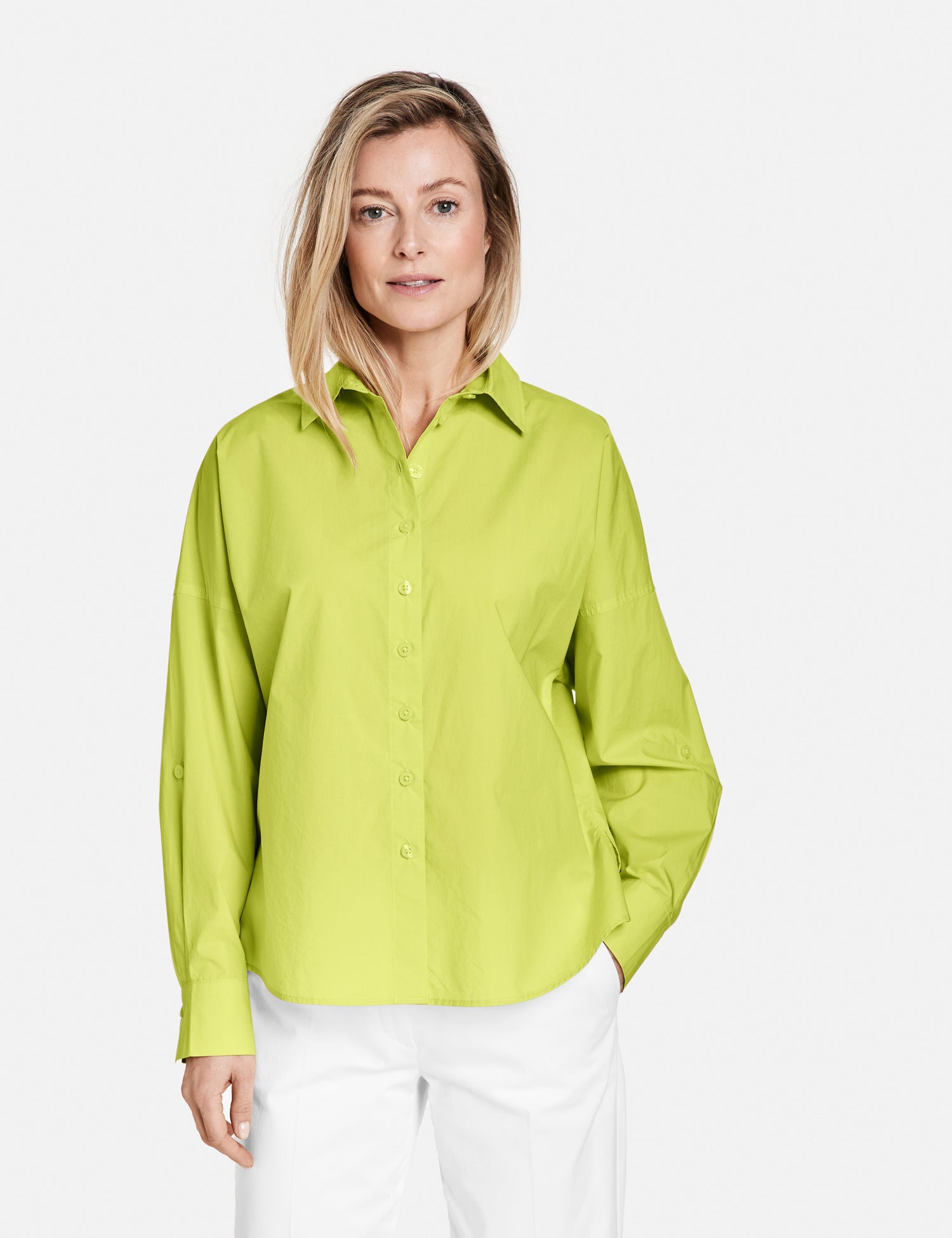 Cotton Blouse With Sleeve Straps