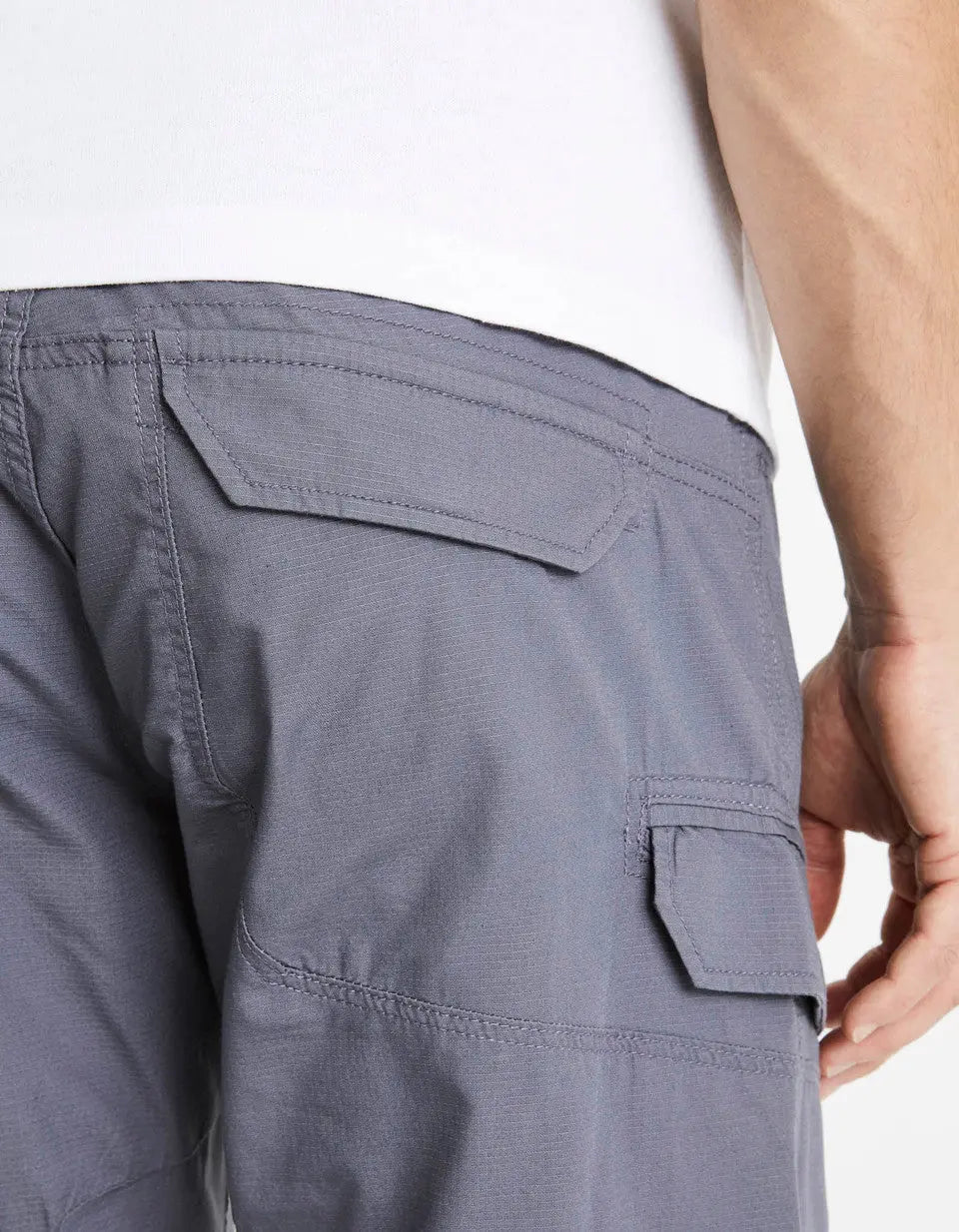 100% Cotton Cargo Shorts - Gray - 04