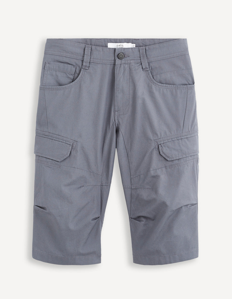 100% Cotton Cargo Shorts - Gray - 05
