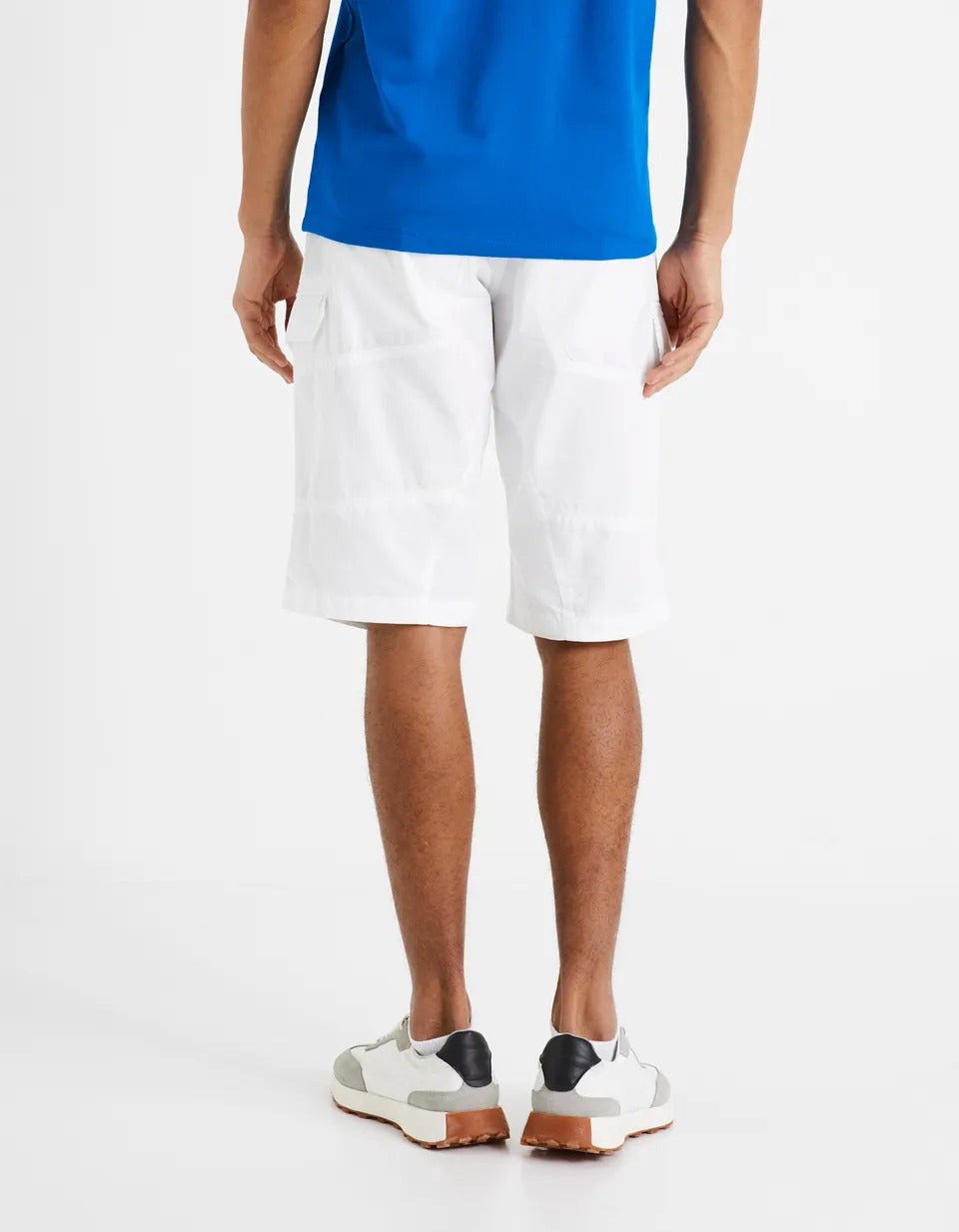 100% Cotton Cargo Shorts - White - 03