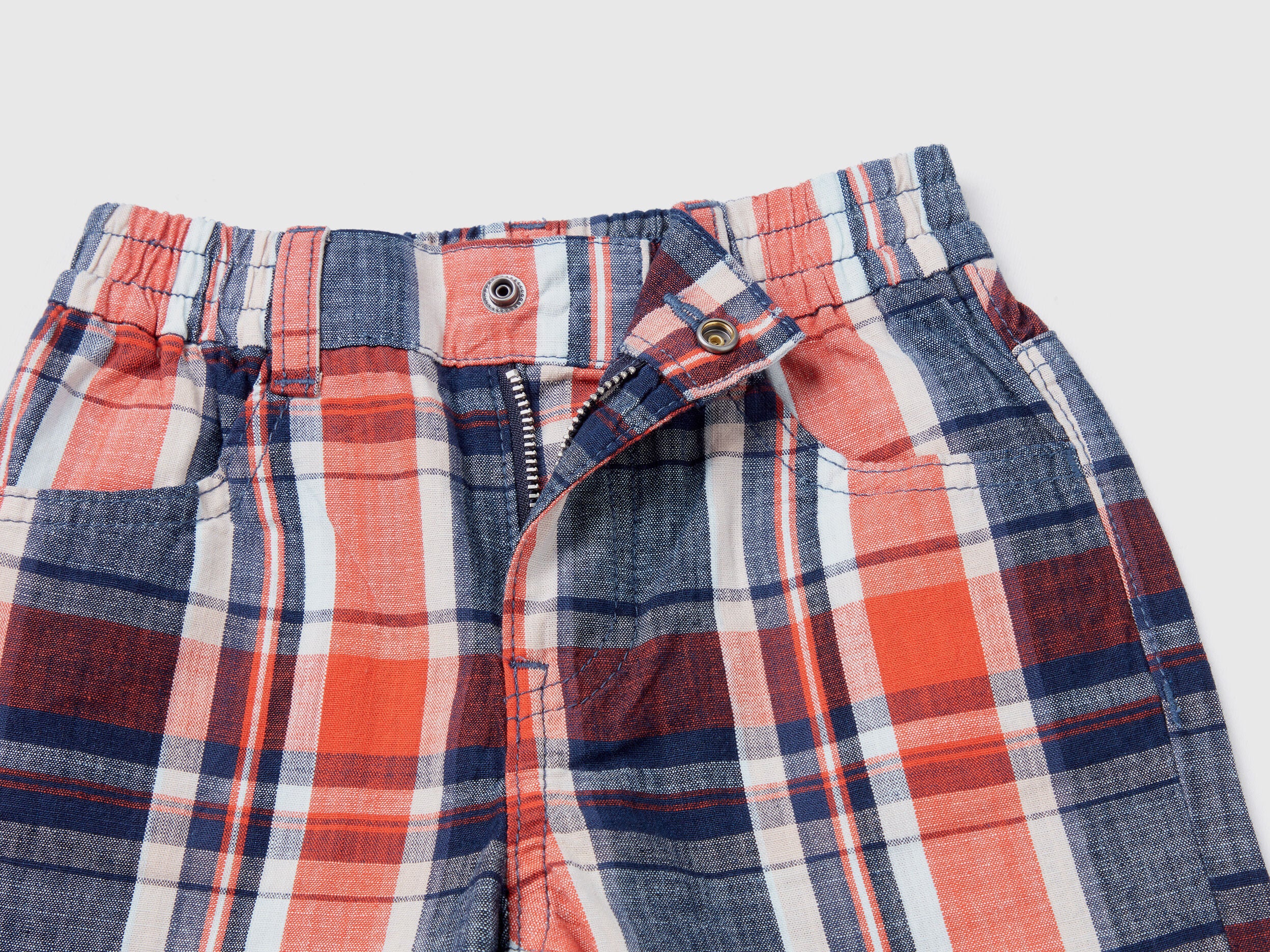 100% Cotton Checked Bermudas