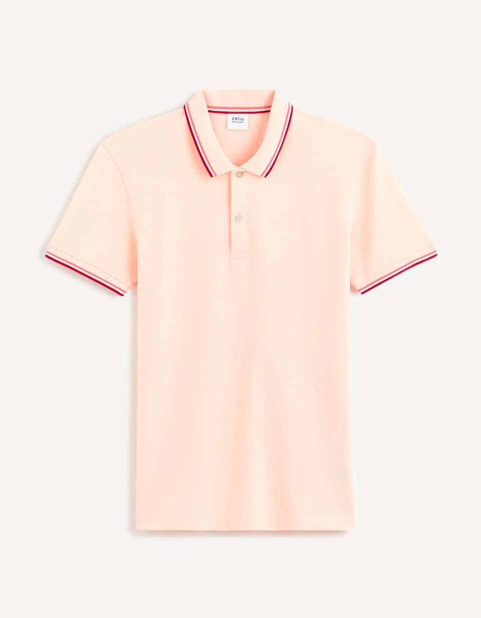 Cotton Elastane Piqué Polo Shirt - Pink - 03