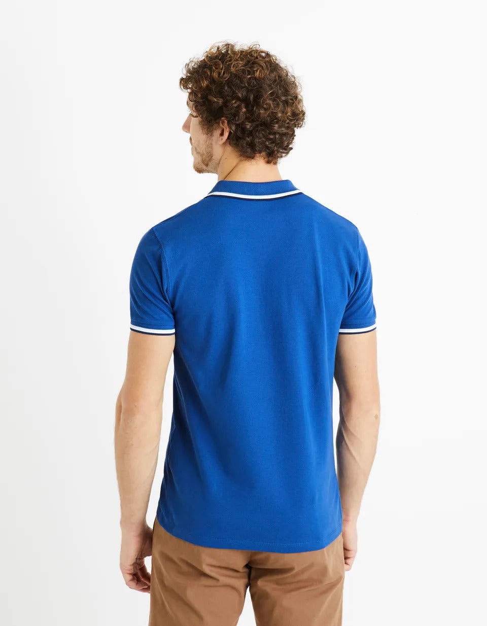 Cotton Elastane Piqué Polo Shirt - Sky Blue - 02