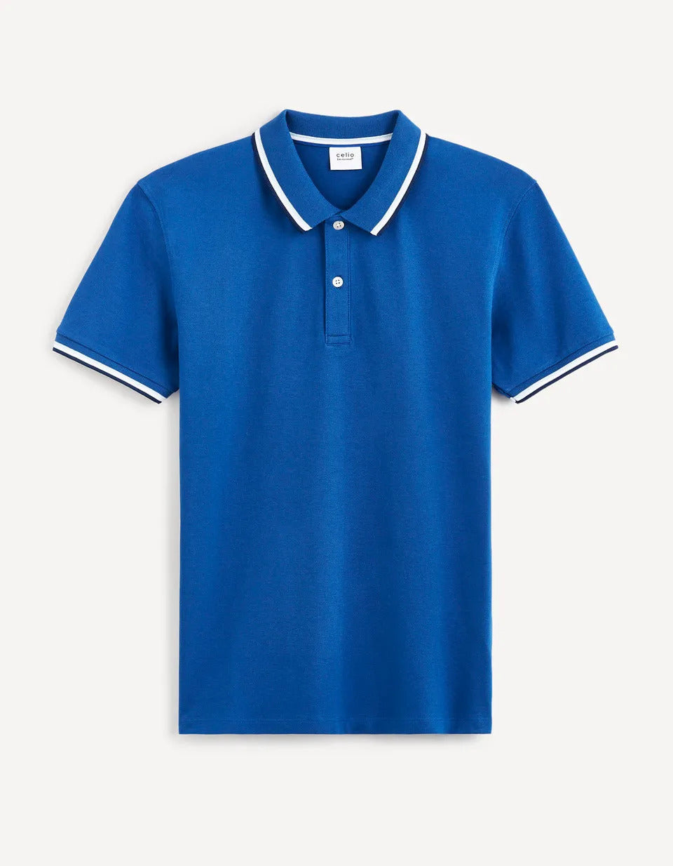 Cotton Elastane Piqué Polo Shirt - Sky Blue - 03