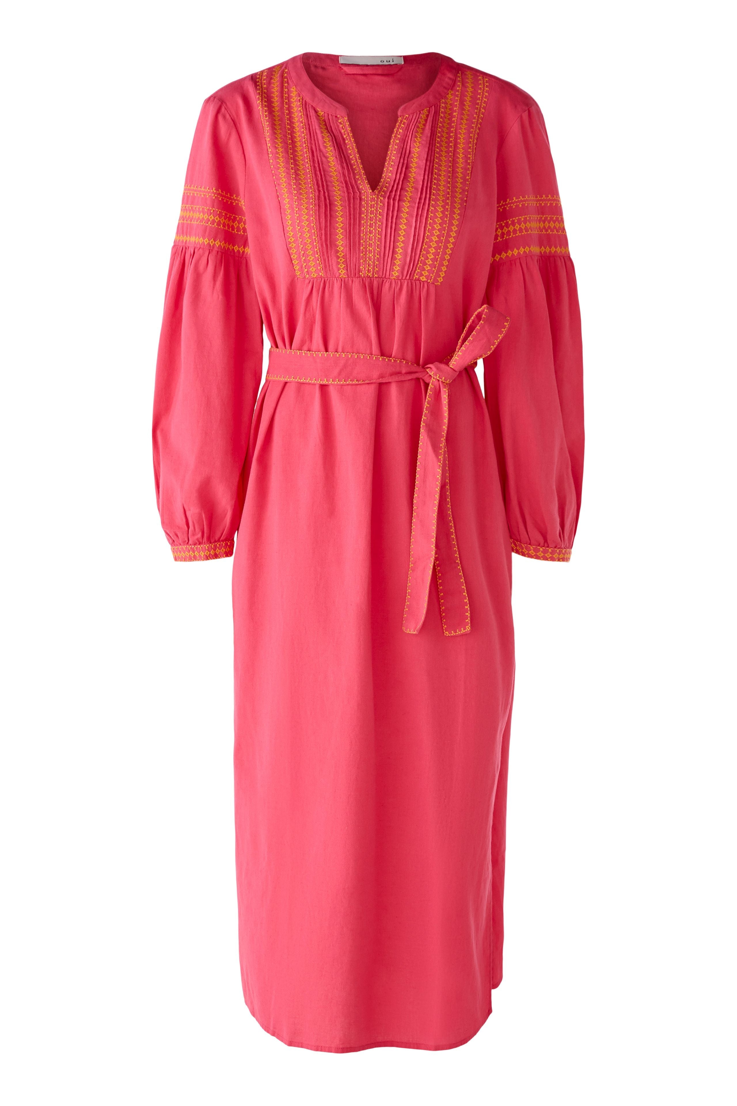 Cotton Maxi Dress With Contrasting Embroidery Oui
