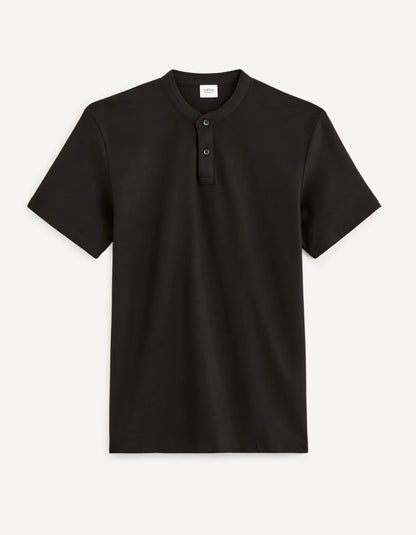 100% Cotton Piqué Polo Shirt - Black - 03