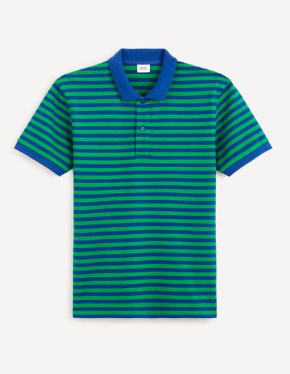 100% Cotton Piqué Polo Shirt - Blue - 03