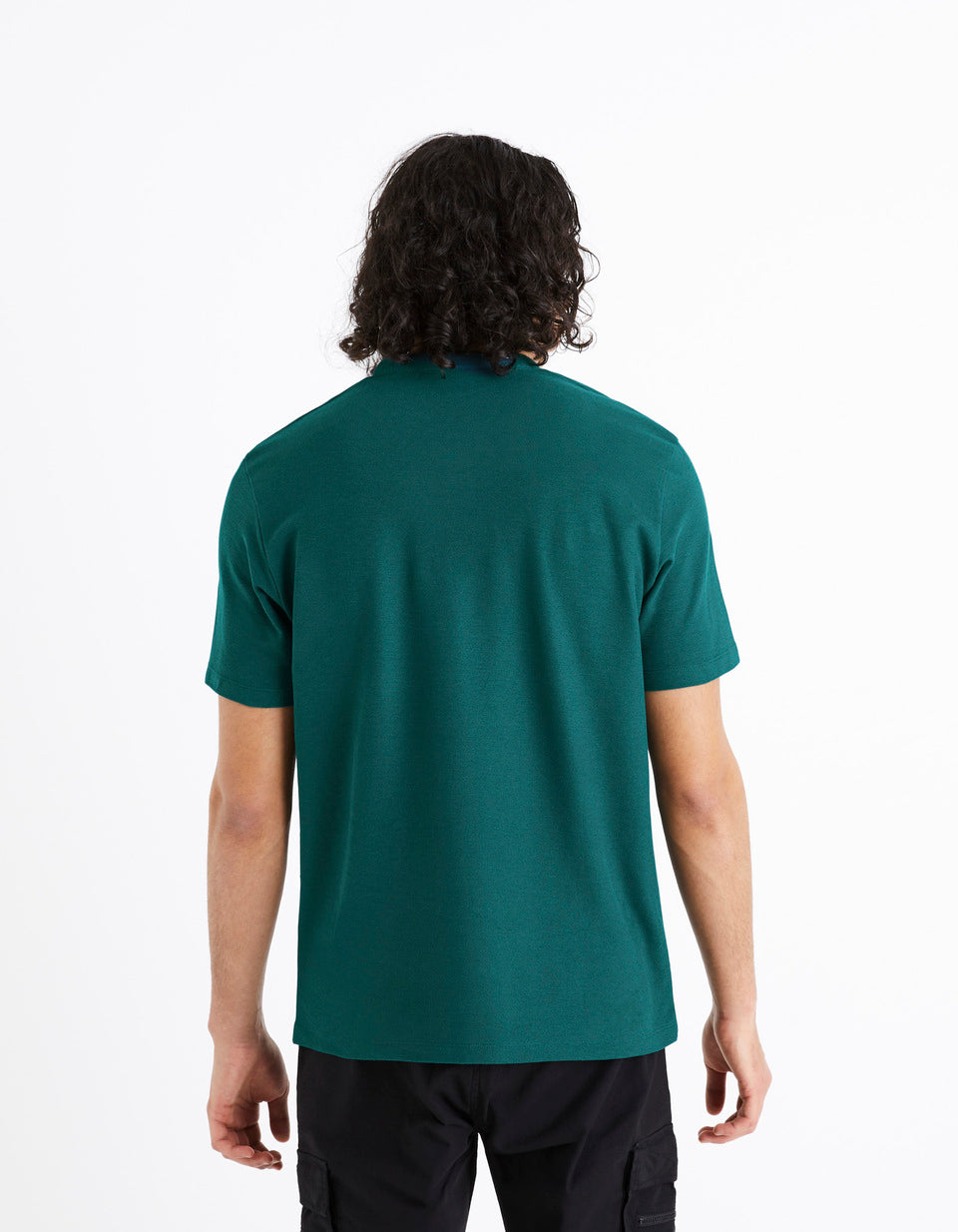 100% Cotton Piqué Polo Shirt - Dark Green - 02