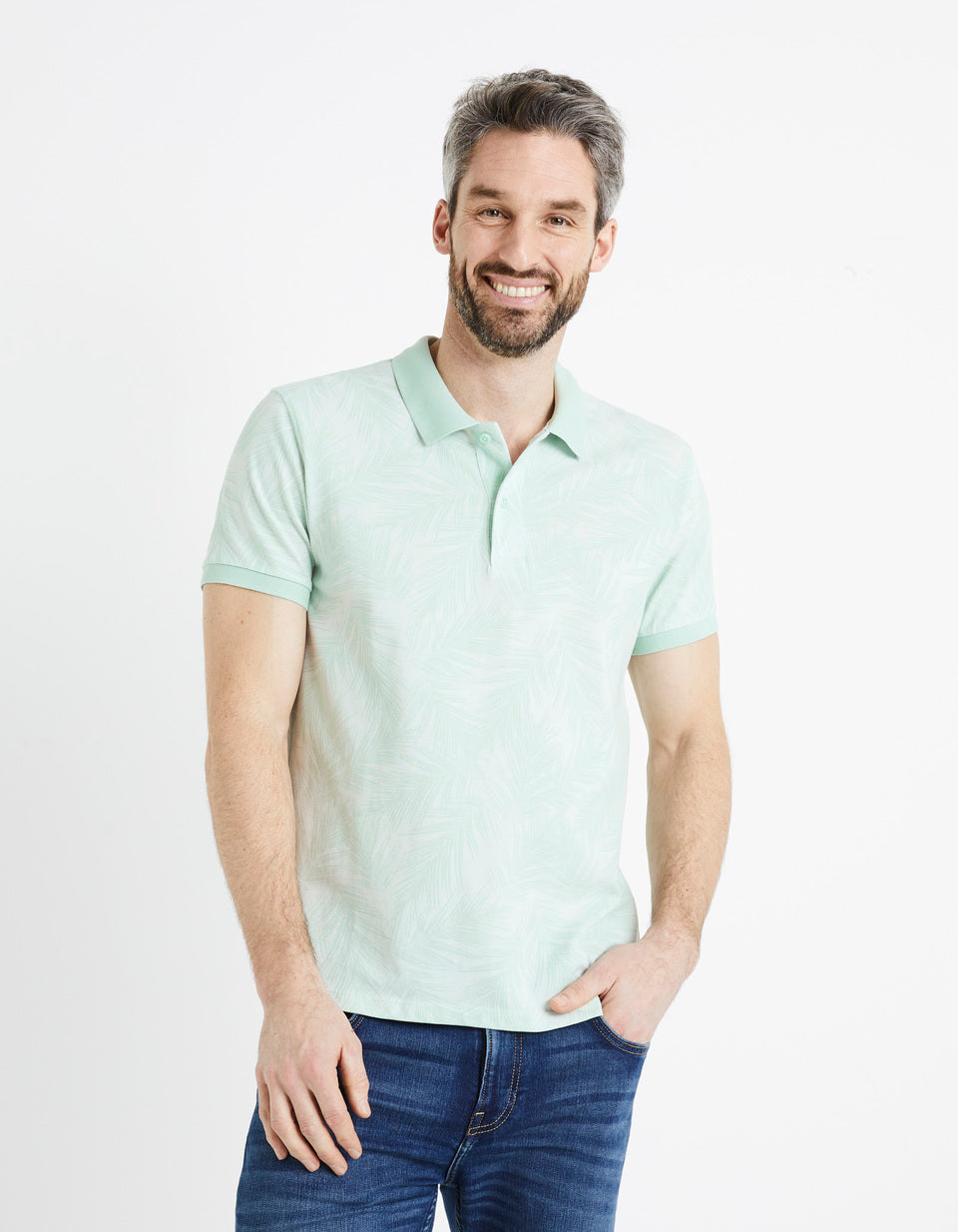 100% Cotton Piqué Polo Shirt - Vert - 01