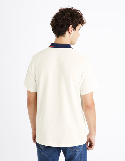 100% Cotton Piqué Polo Shirt - White - 02
