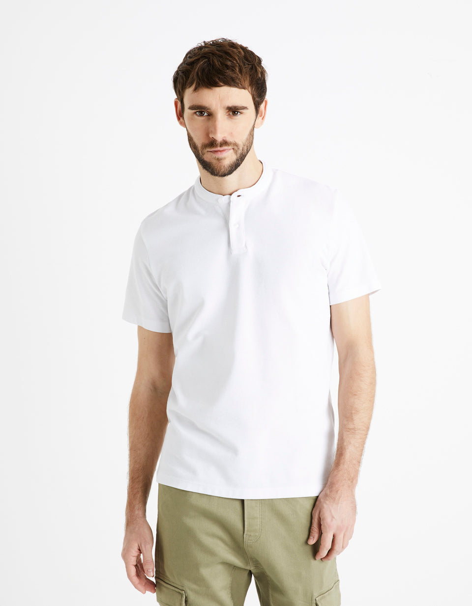 100% Cotton Piqué Polo Shirt - White - 01