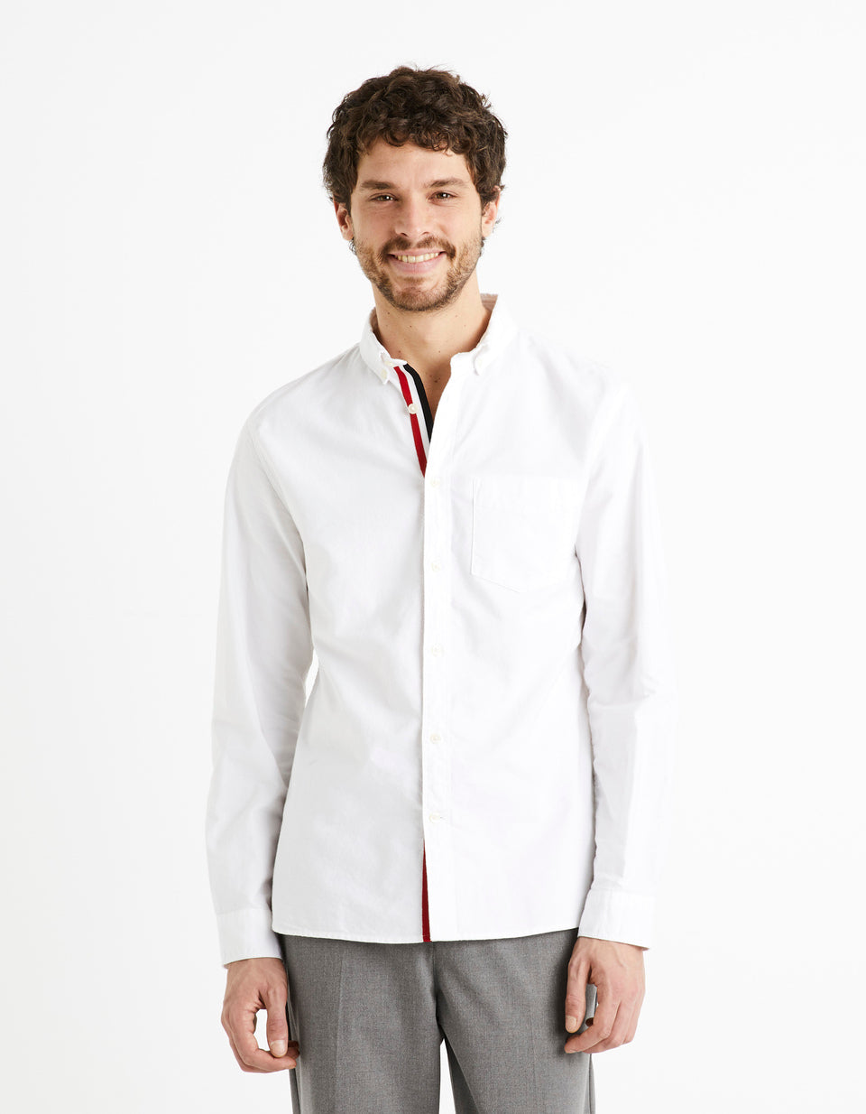 100% Cotton Regular-Fit Shirt - White - 01
