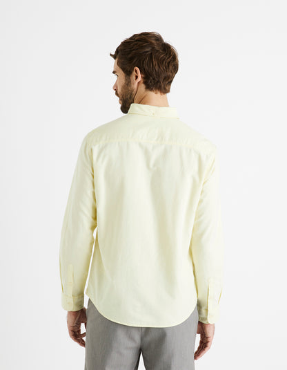 100% Cotton Regular Oxford Shirt - Yellow - 02