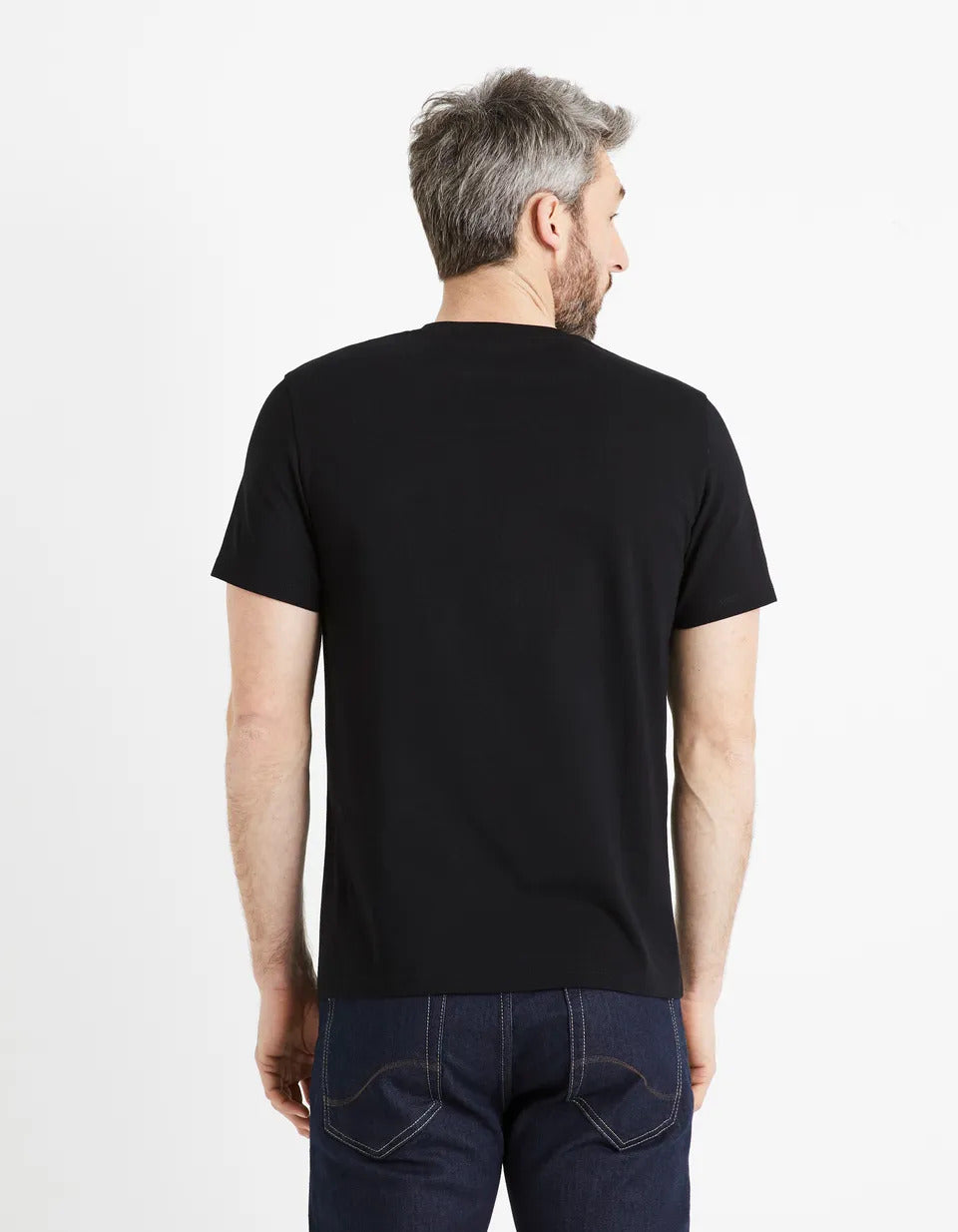 100% Cotton Round Neck T-Shirt - Black - 02