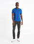 100% Cotton Round Neck T-Shirt - Blue - 01